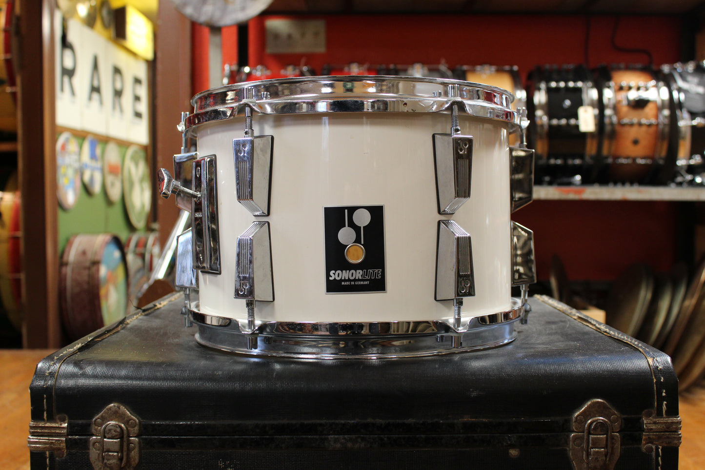 1980s Sonor Lite Outfit in White Lacquer 15x18 16x15 8x12