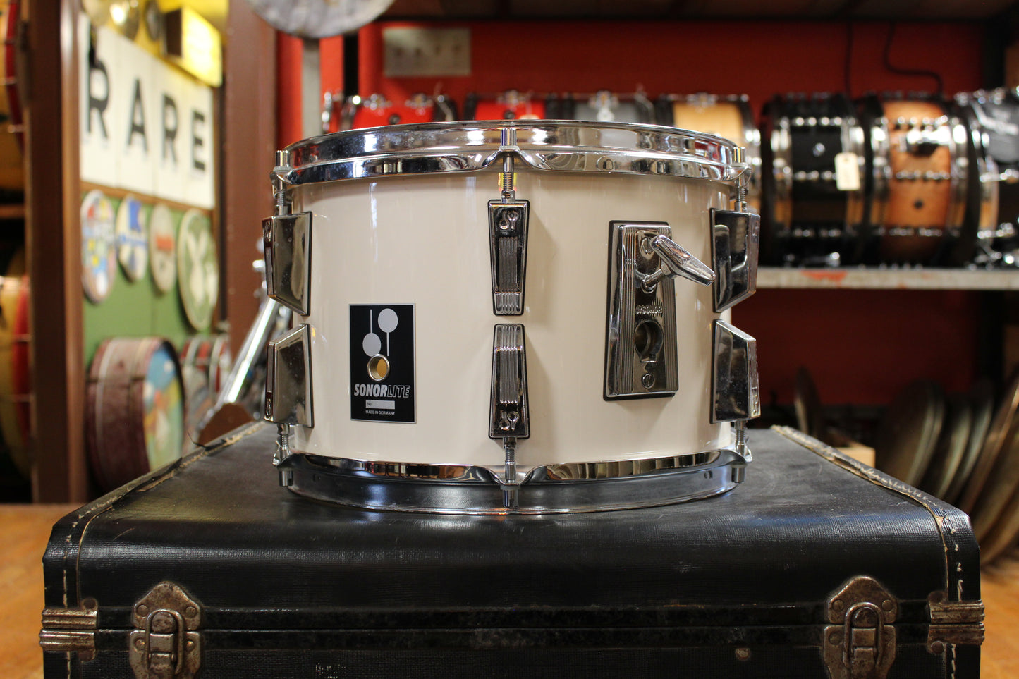 1980s Sonor Lite Outfit in White Lacquer 15x18 16x15 8x12