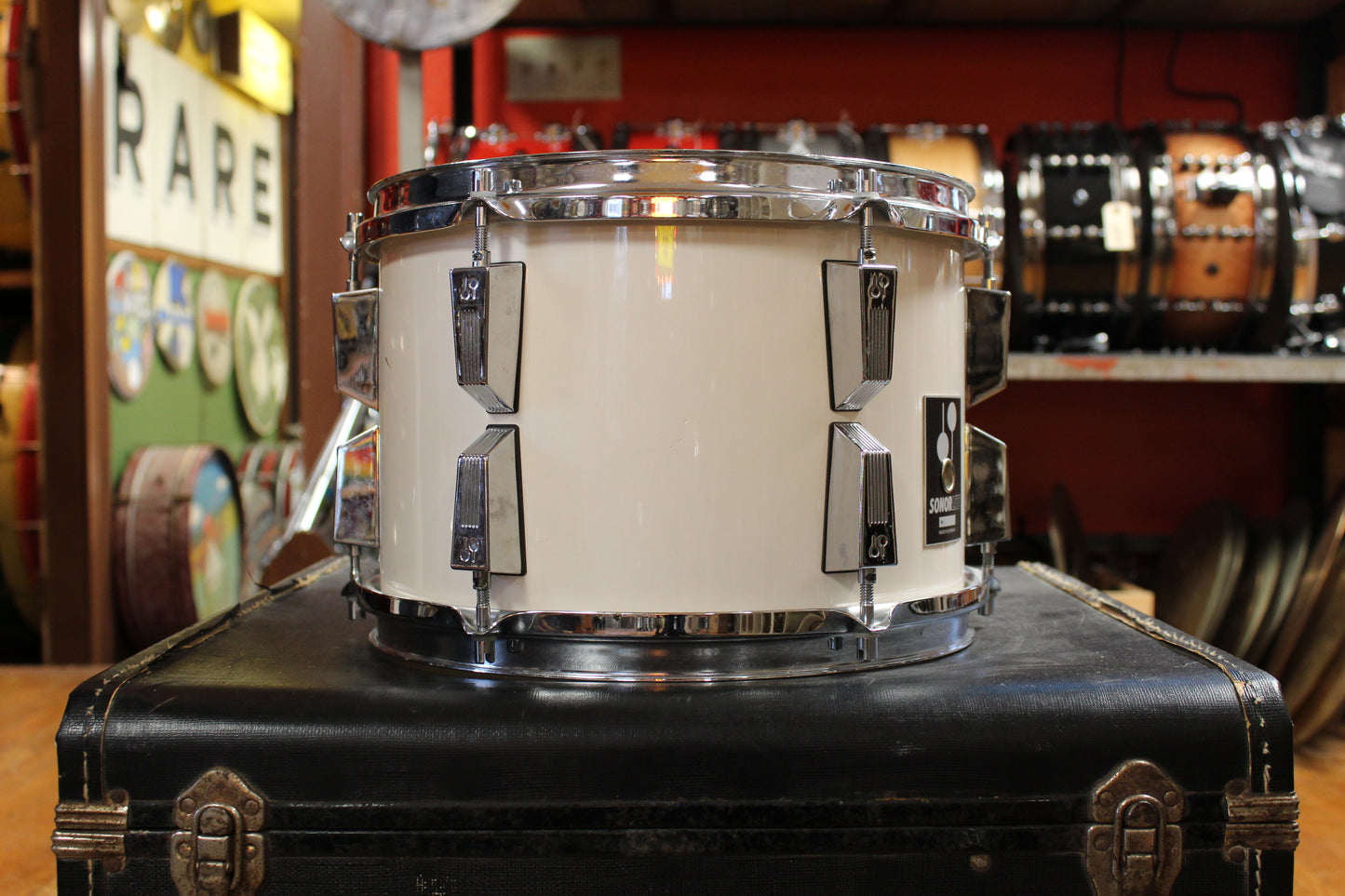 1980s Sonor Lite Outfit in White Lacquer 15x18 16x15 8x12