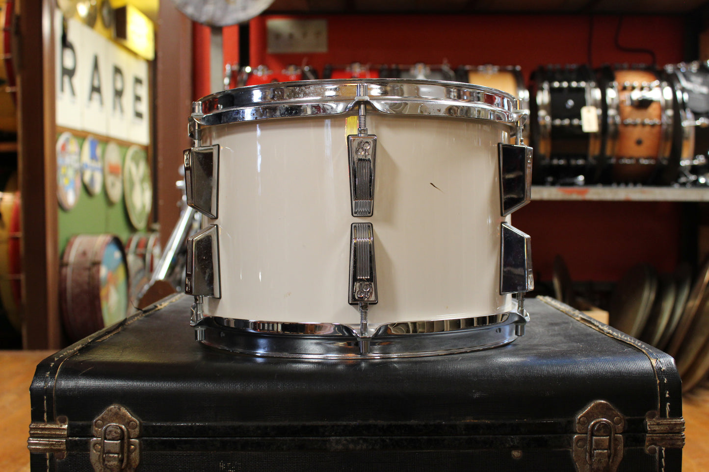 1980s Sonor Lite Outfit in White Lacquer 15x18 16x15 8x12