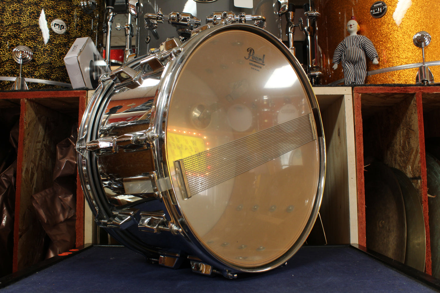 1990s Pearl 8x14 Maple Shell Snare Drum in Chrome Metal