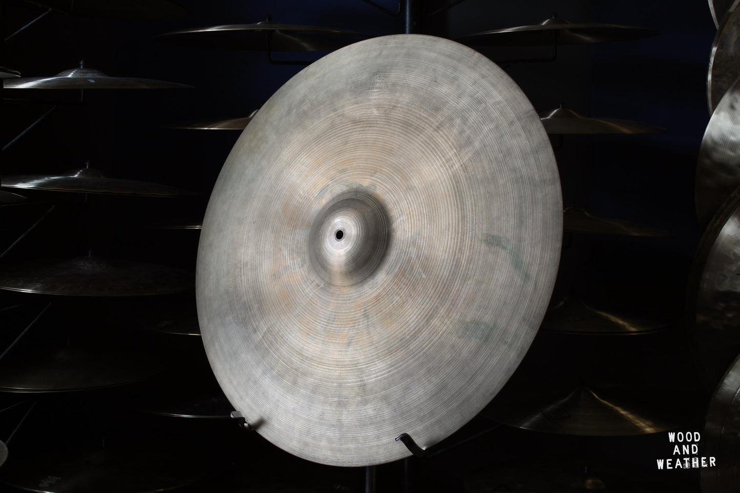 1950s A. Zildjian 24" Large Stamp Hollow Block Ride Cymbal 3080g