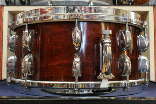 1980s Gretsch 6.5x14 Square Badge Snare Drum in Walnut Lacquer