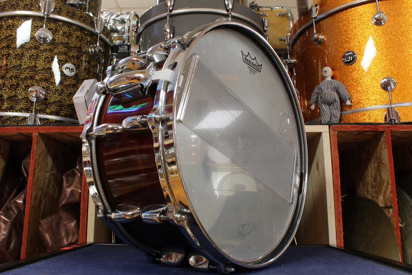 1980s Gretsch 6.5x14 Square Badge Snare Drum in Walnut Lacquer
