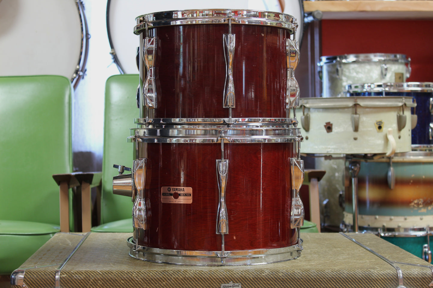 1985 Yamaha Recording Custom in Cherry Wood 14x22 16x16 9x13 8x12