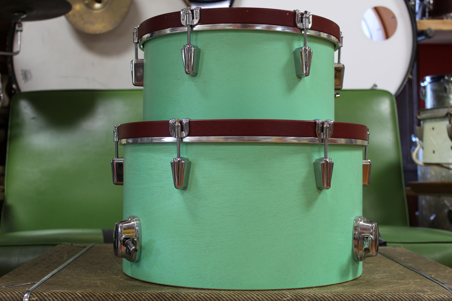 C&C Drum Company Super Flyer in Sea Green 10x22 9x16 6.5x13
