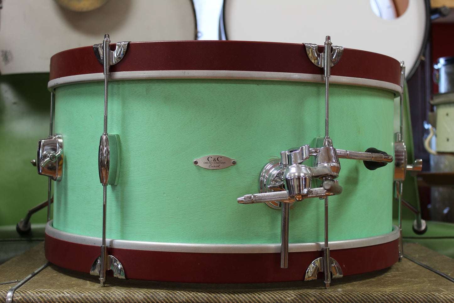 C&C Drum Company Super Flyer in Sea Green 10x22 9x16 6.5x13