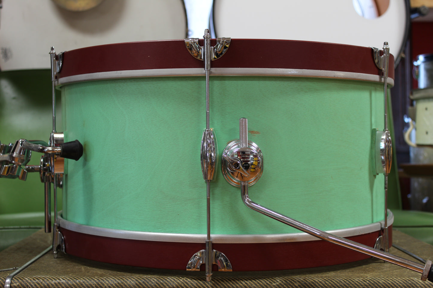 C&C Drum Company Super Flyer in Sea Green 10x22 9x16 6.5x13
