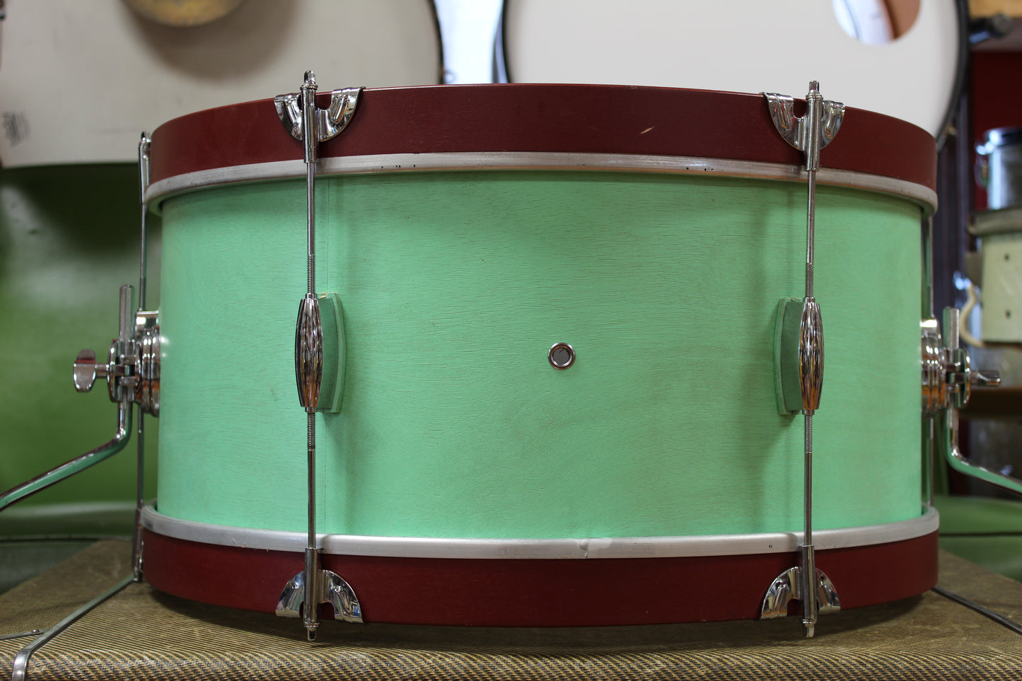 C&C Drum Company Super Flyer in Sea Green 10x22 9x16 6.5x13