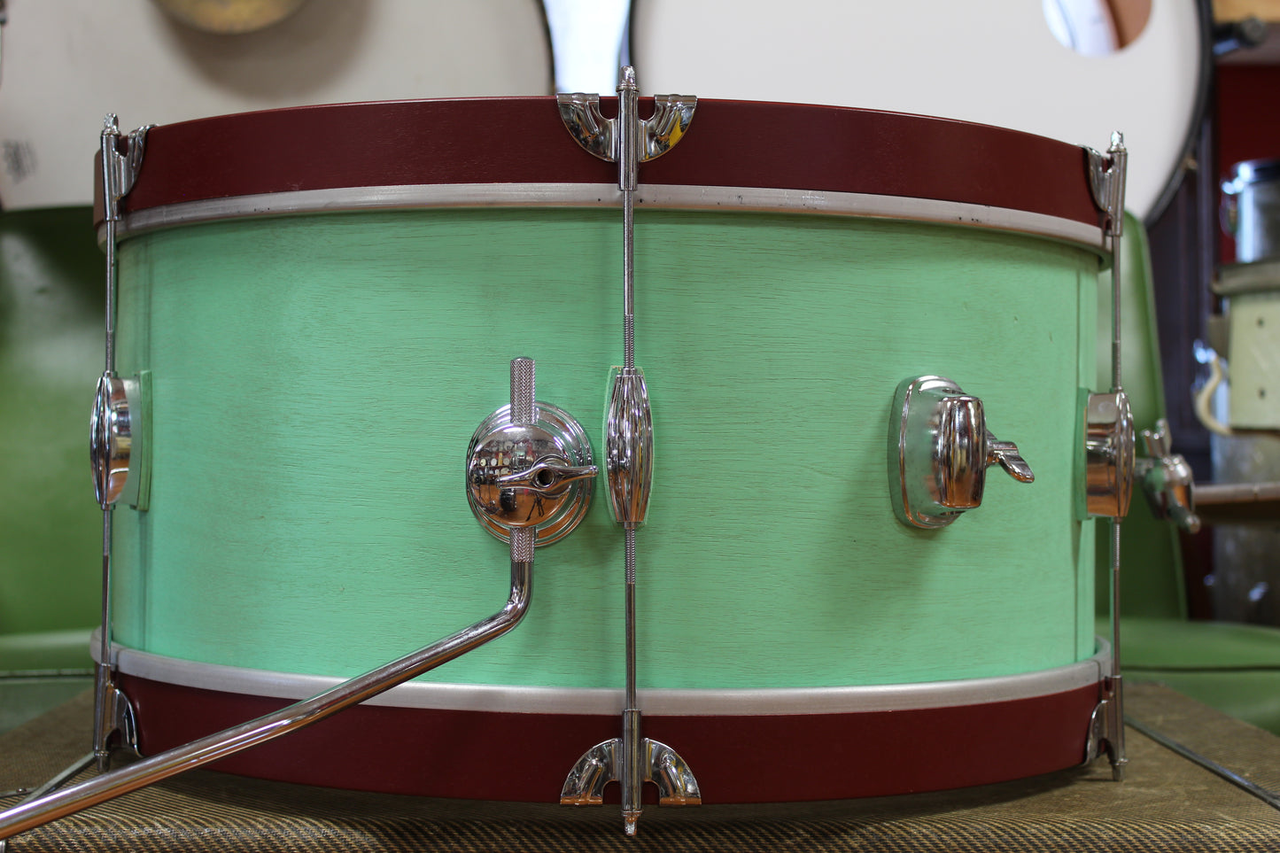 C&C Drum Company Super Flyer in Sea Green 10x22 9x16 6.5x13