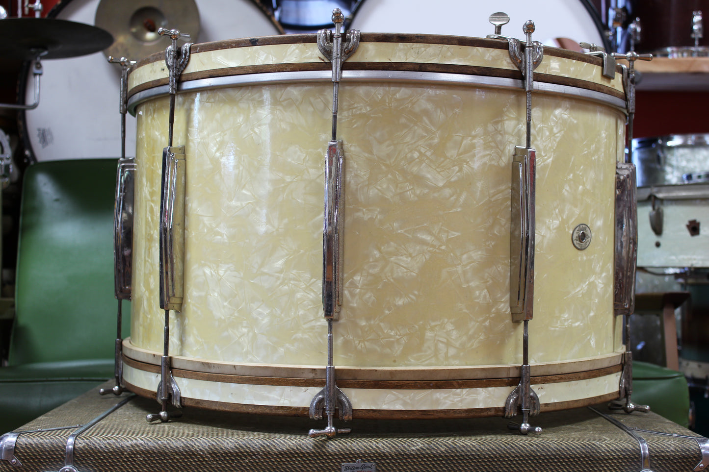 1940 Ludwig & Ludwig in White Avalon Pearl 14x26 14x16 9x13