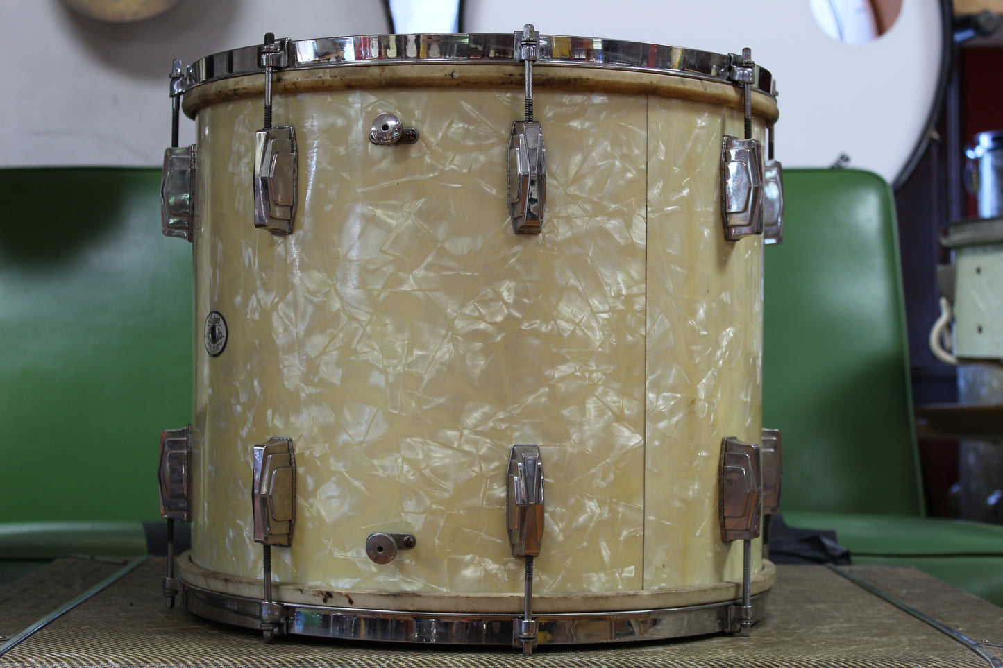 1940 Ludwig & Ludwig in White Avalon Pearl 14x26 14x16 9x13