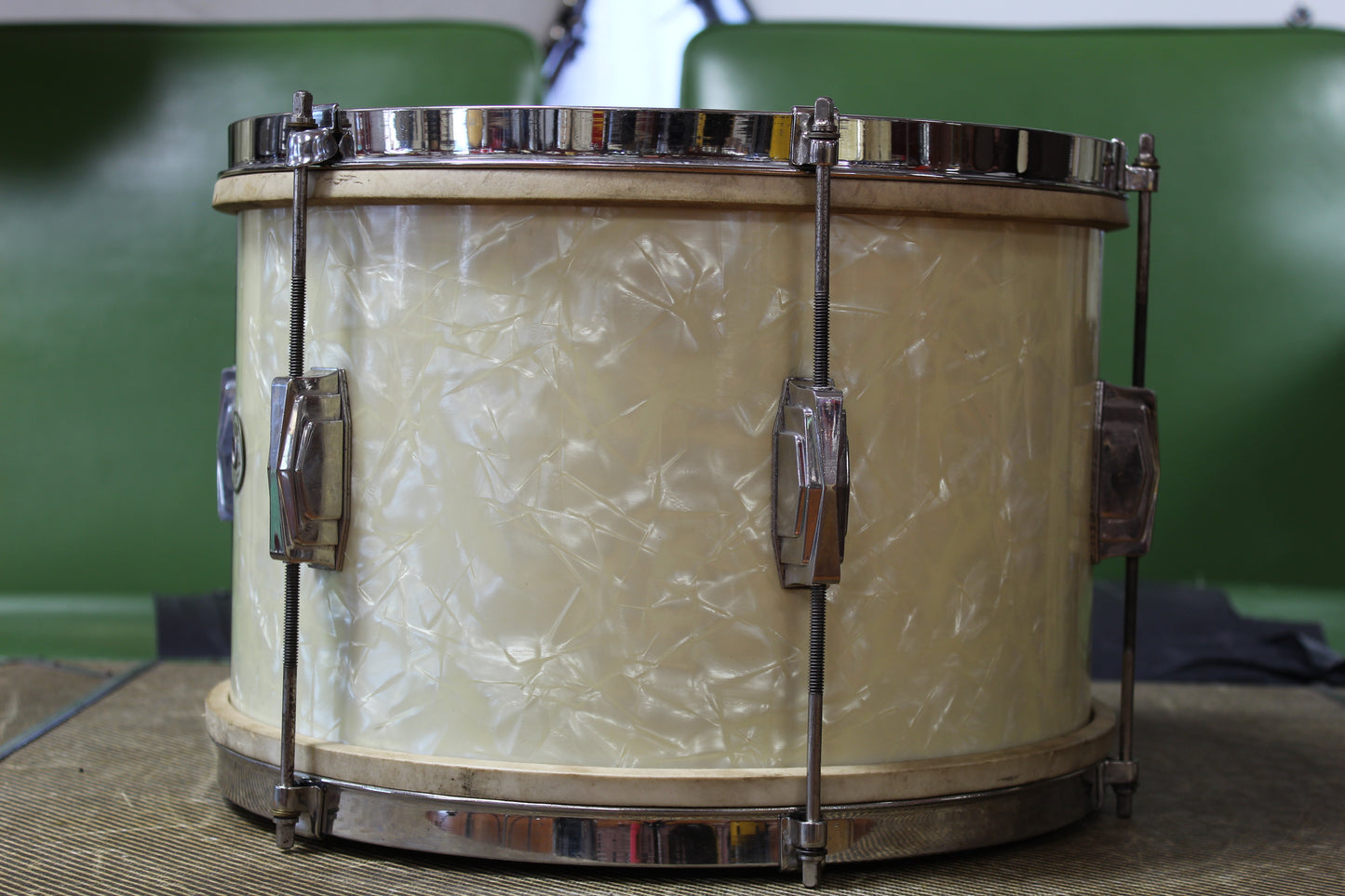 1940 Ludwig & Ludwig in White Avalon Pearl 14x26 14x16 9x13