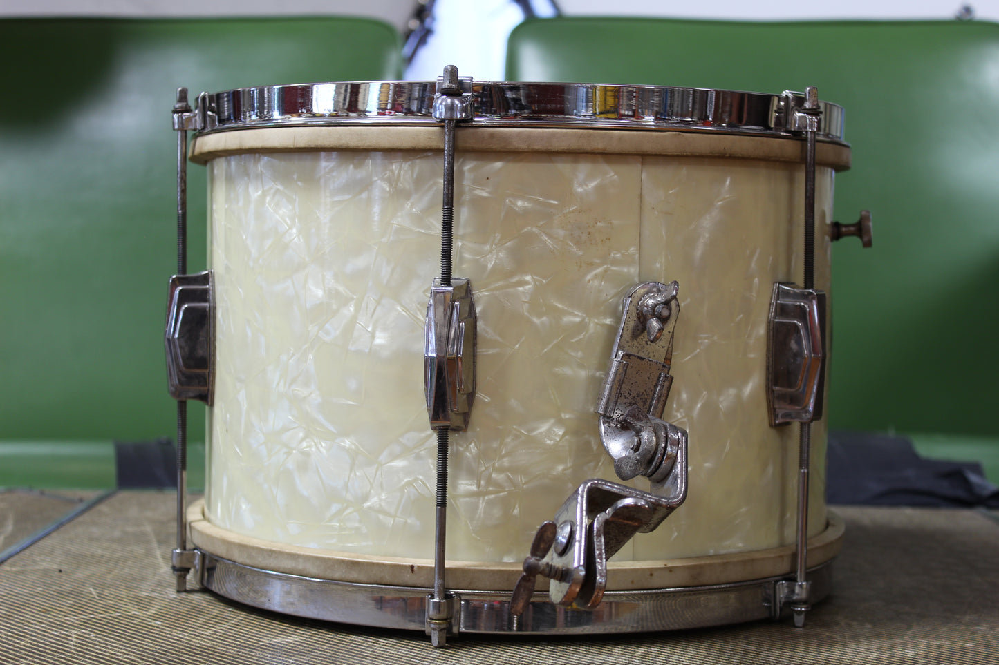 1940 Ludwig & Ludwig in White Avalon Pearl 14x26 14x16 9x13