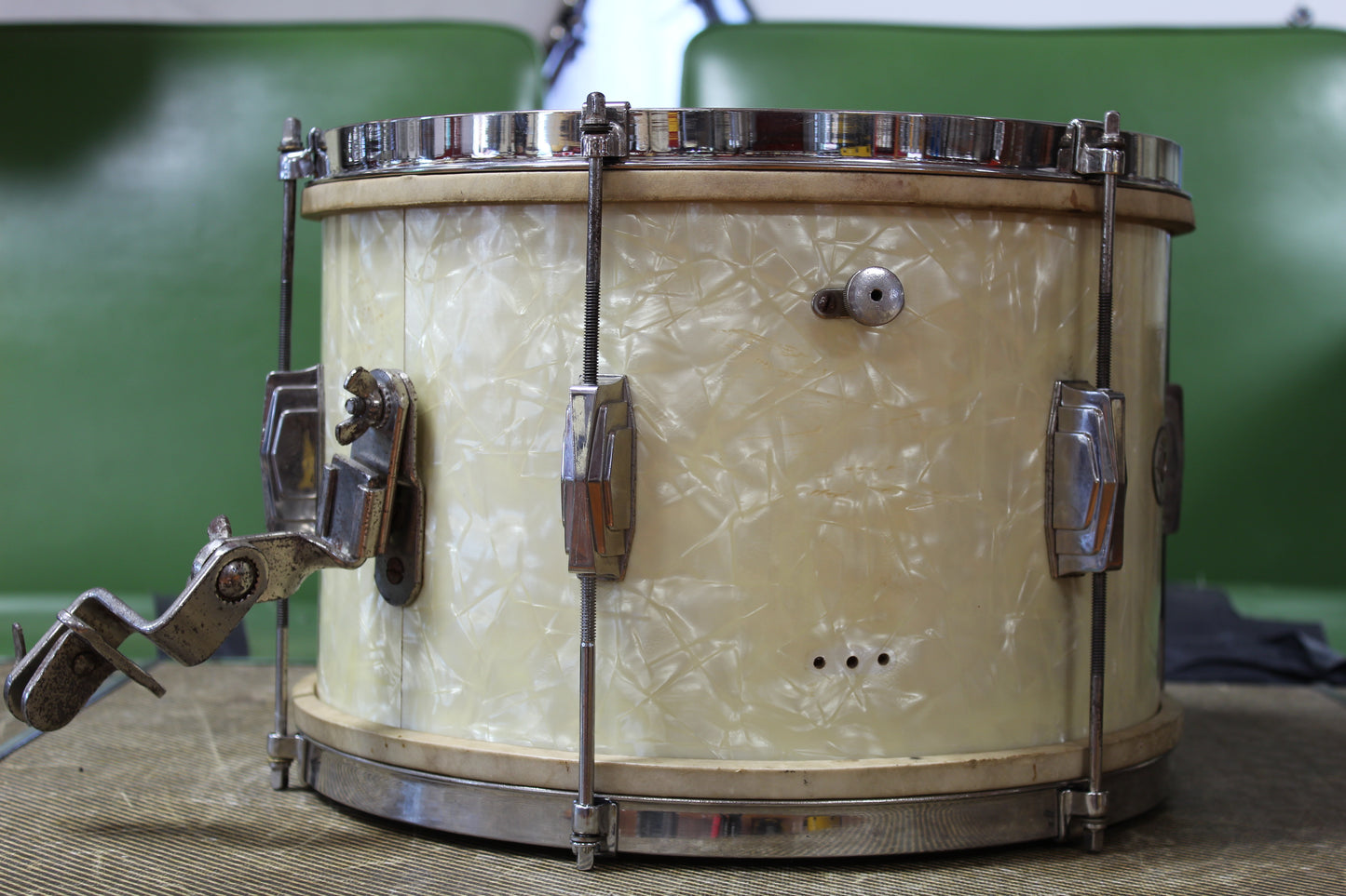 1940 Ludwig & Ludwig in White Avalon Pearl 14x26 14x16 9x13