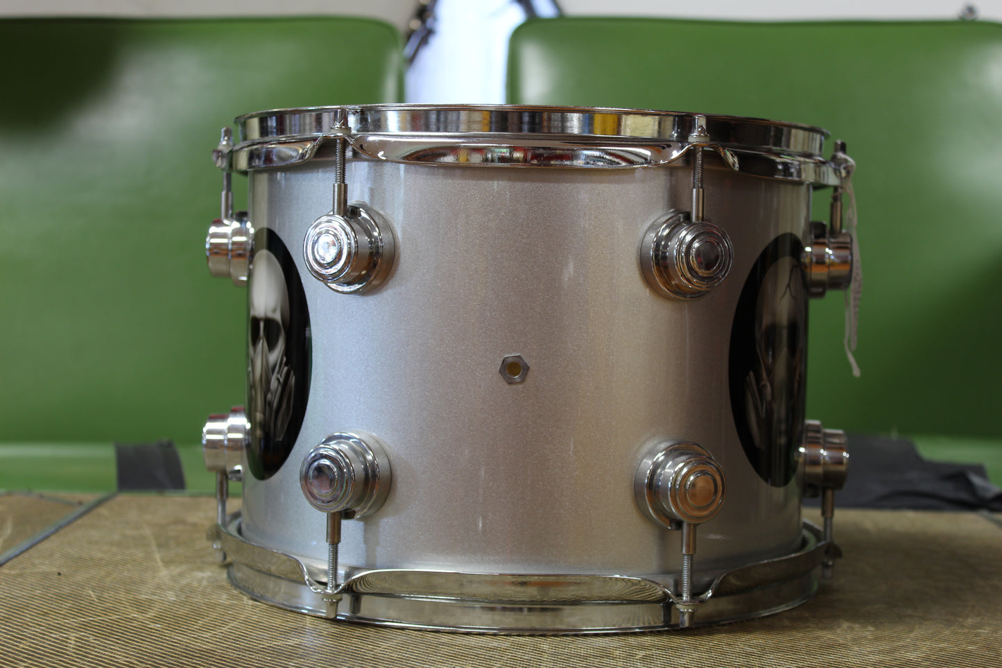 2009 DW Collectors 9"x12" Tom Tom Silver Sparkle / Gas Mask