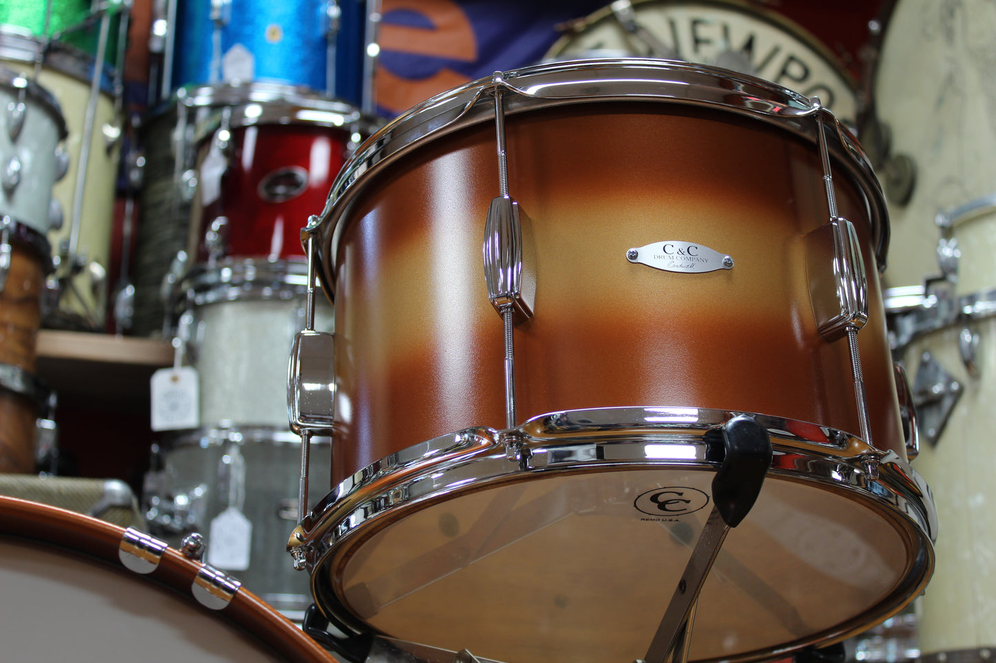 C&C Drum Company Player Date I 12x22 15x16 9x13 in Orange & Gold Duco