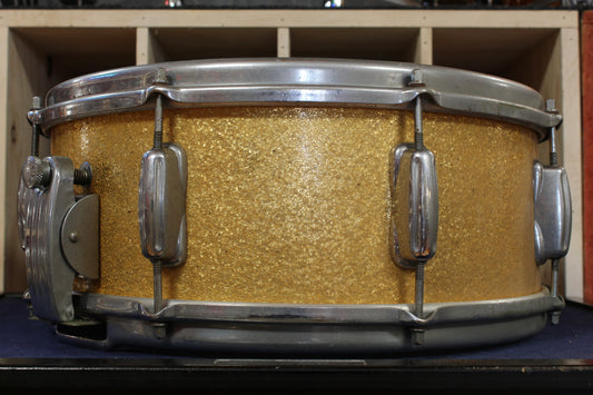 1960s Slingerland 5.5x14 Super Gene Krupa Snare Drum in Sparkling Gold Pearl