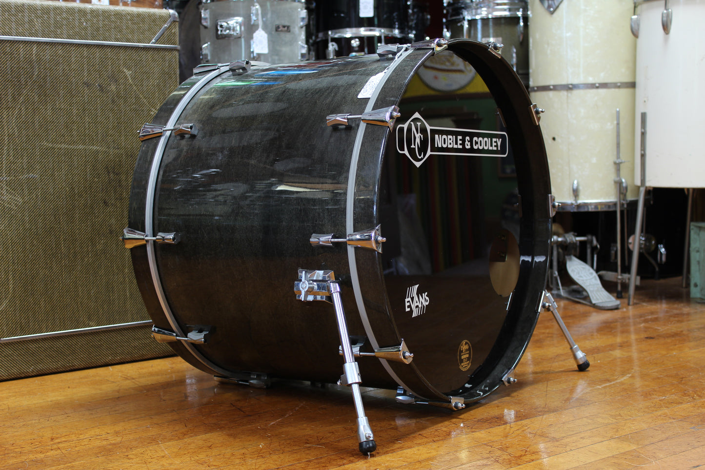 1994 Noble & Cooley CD Maple 18"x24" Bass Drum in Transparent Charcoal