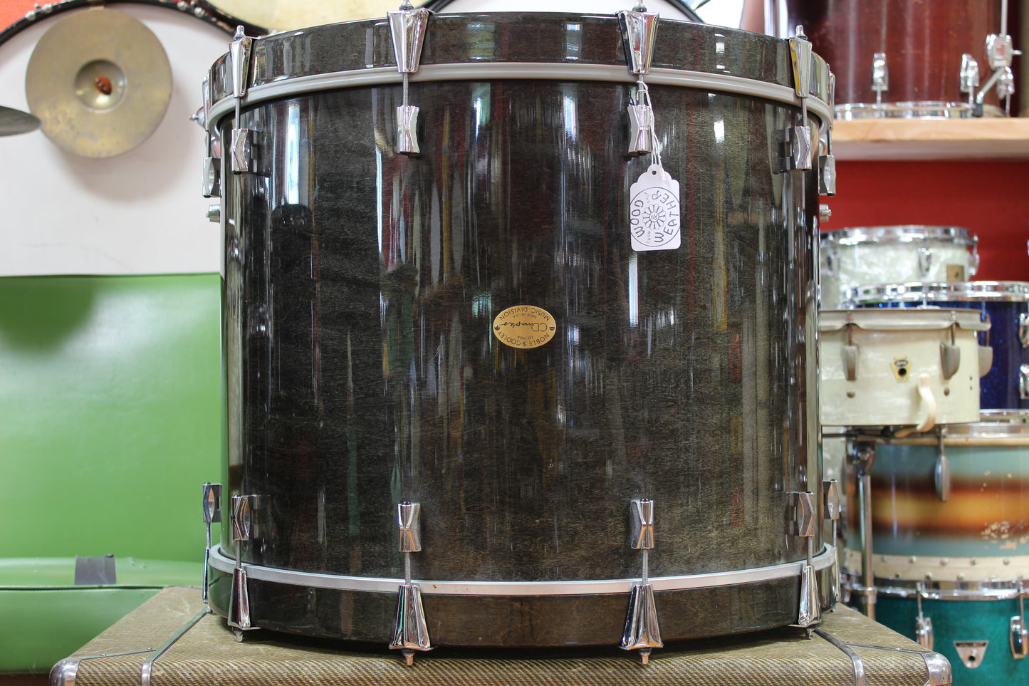 1994 Noble & Cooley CD Maple 18"x24" Bass Drum in Transparent Charcoal