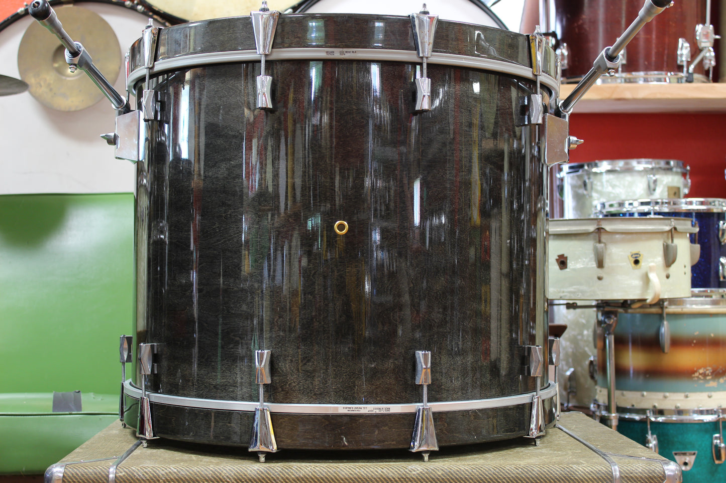 1994 Noble & Cooley CD Maple 18"x24" Bass Drum in Transparent Charcoal