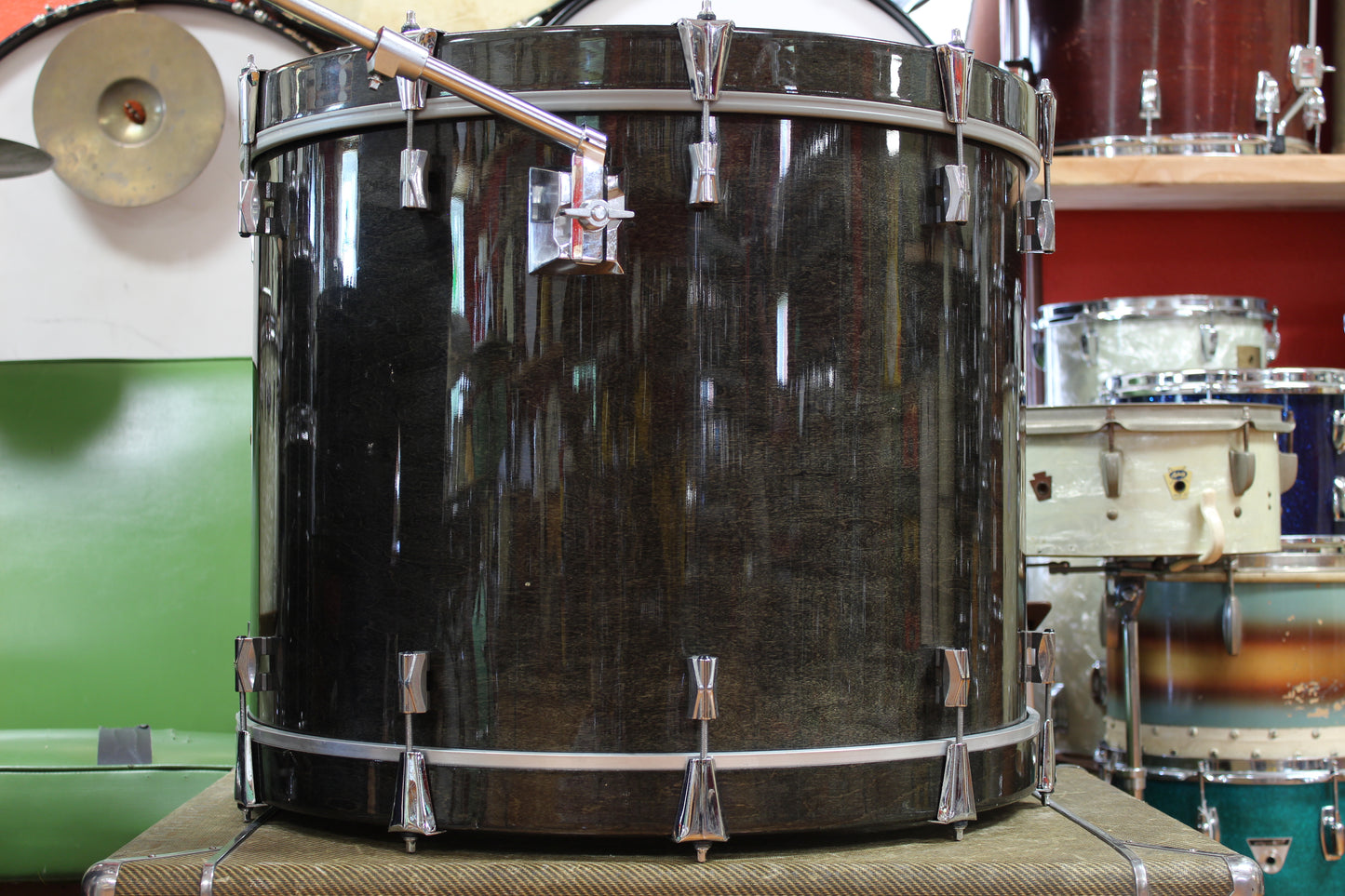 1994 Noble & Cooley CD Maple 18"x24" Bass Drum in Transparent Charcoal