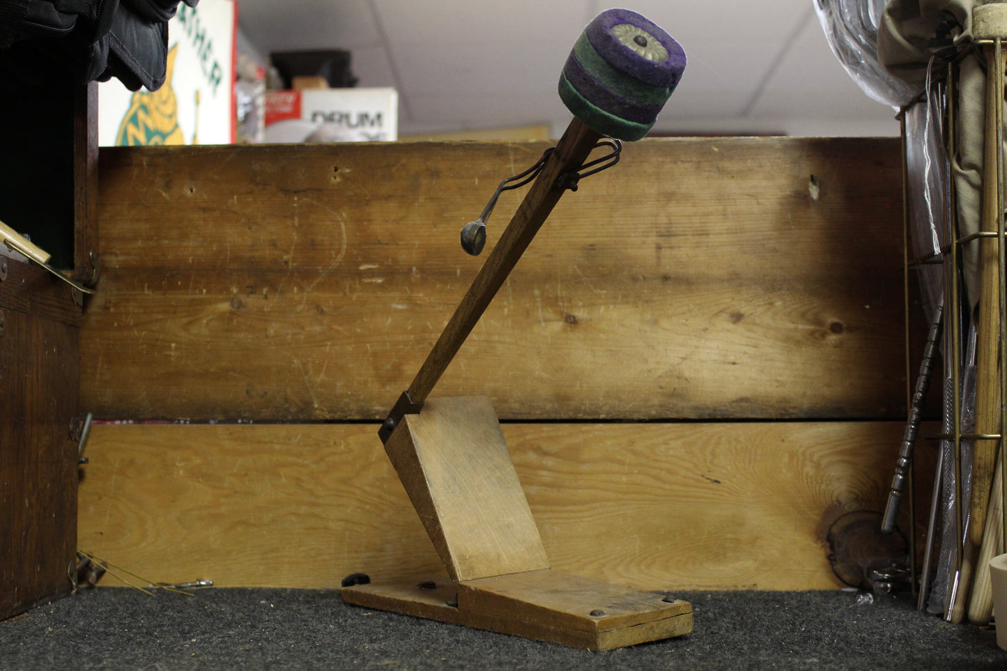 1900s George B Stone and Sons Wooden Bass Drum Pedal