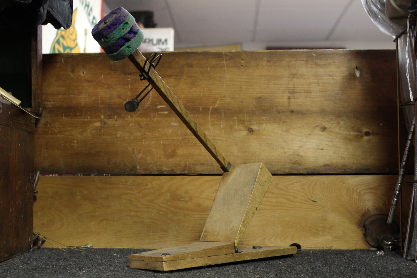 1900s George B Stone and Sons Wooden Bass Drum Pedal