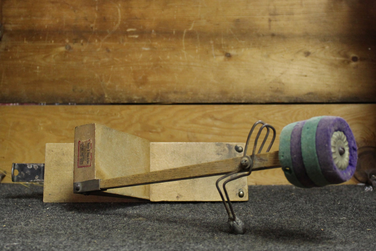 1900s George B Stone and Sons Wooden Bass Drum Pedal