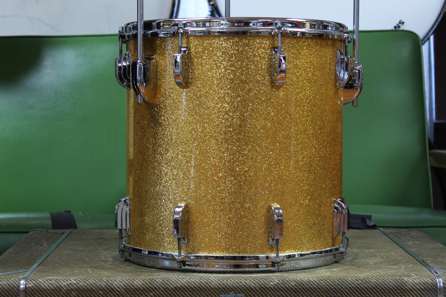 1960s Leedy Frank Capp outfit in Sparkling Gold Pearl 14x20 14x14 8x12