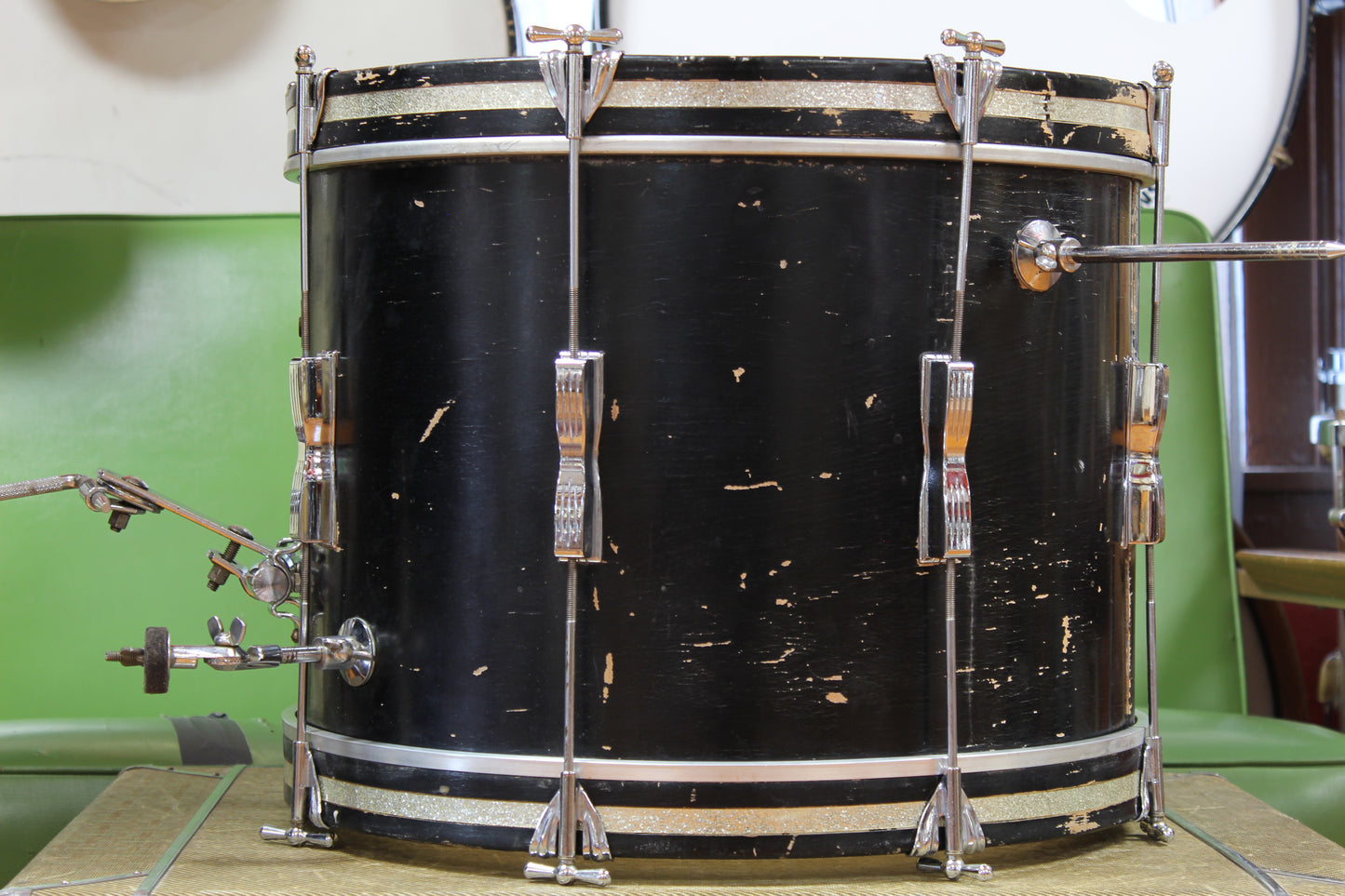 1966 Ludwig Club Date in Black Lacquer 14x20 14x14 8x12