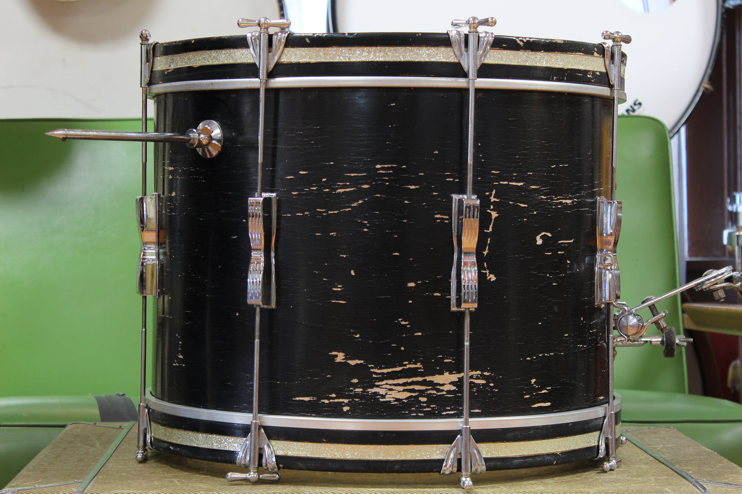 1966 Ludwig Club Date in Black Lacquer 14x20 14x14 8x12