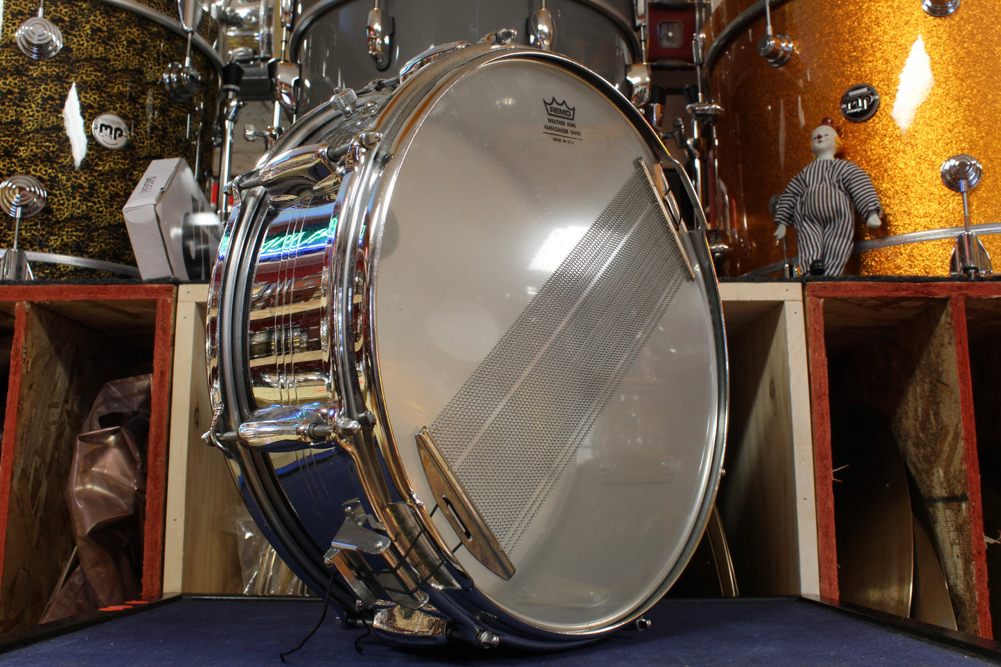 1960s Slingerland 5x14 Gene Krupa Sound King Chrome Over Brass Snare Drum