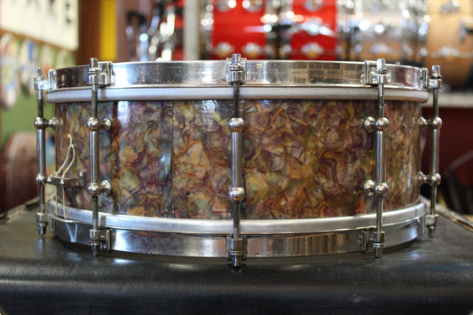 1930s Ludwig and Ludwig 5x14 Snare Drum in Peacock Pearl