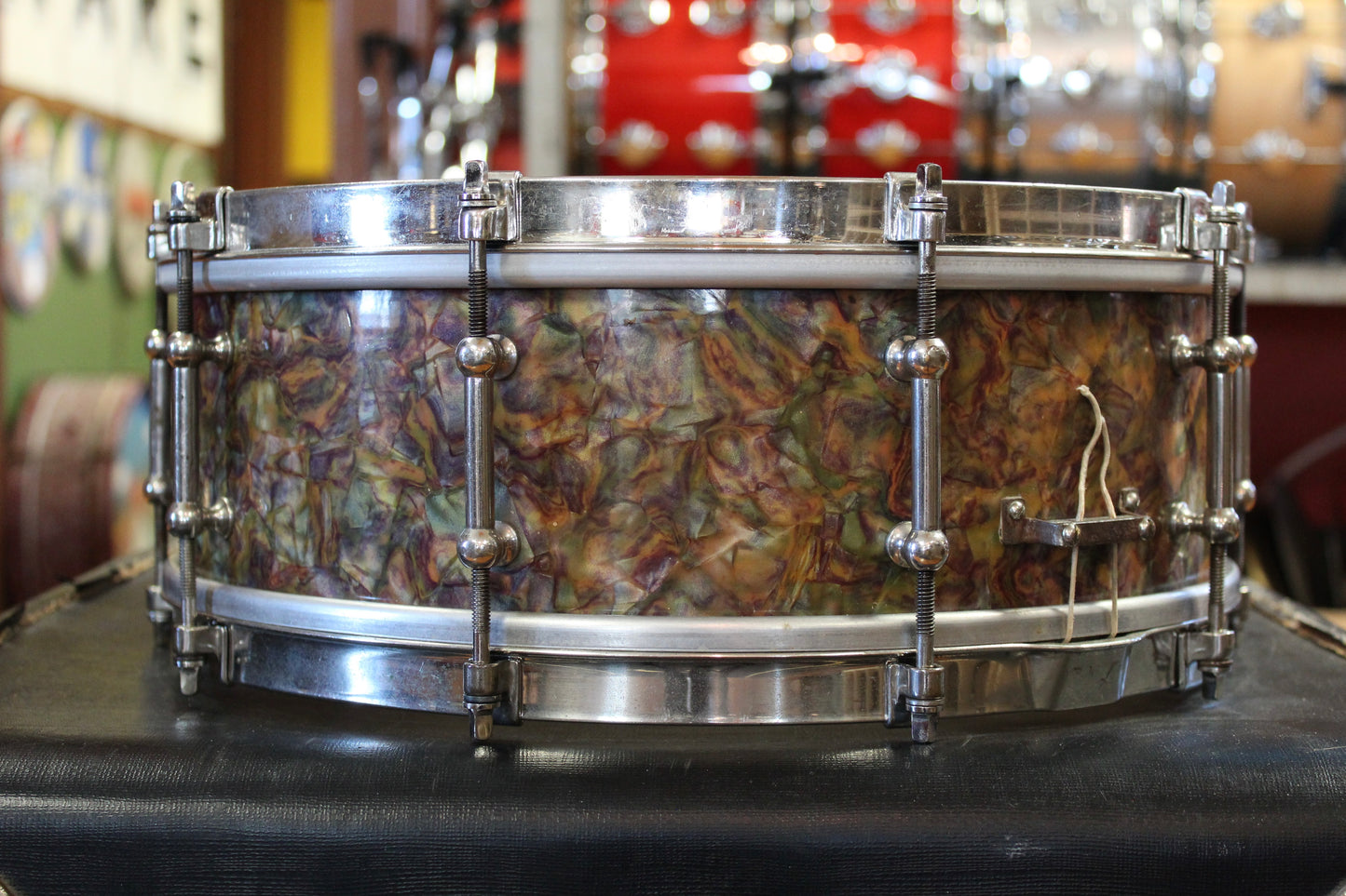 1930s Ludwig and Ludwig 5x14 Snare Drum in Peacock Pearl