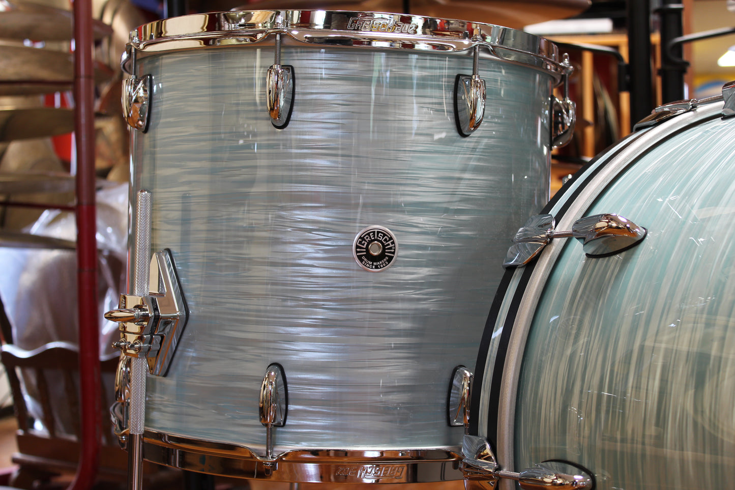 2023 Gretsch Brooklyn Euro outfit in Vintage Oyster White 18x22 14x16 8x12 7x10