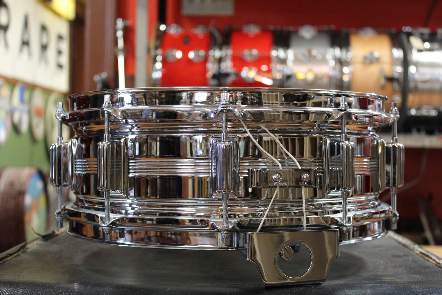 1960s Rogers 5x14 Dyna-Sonic Chrome Over Brass Snare Drum