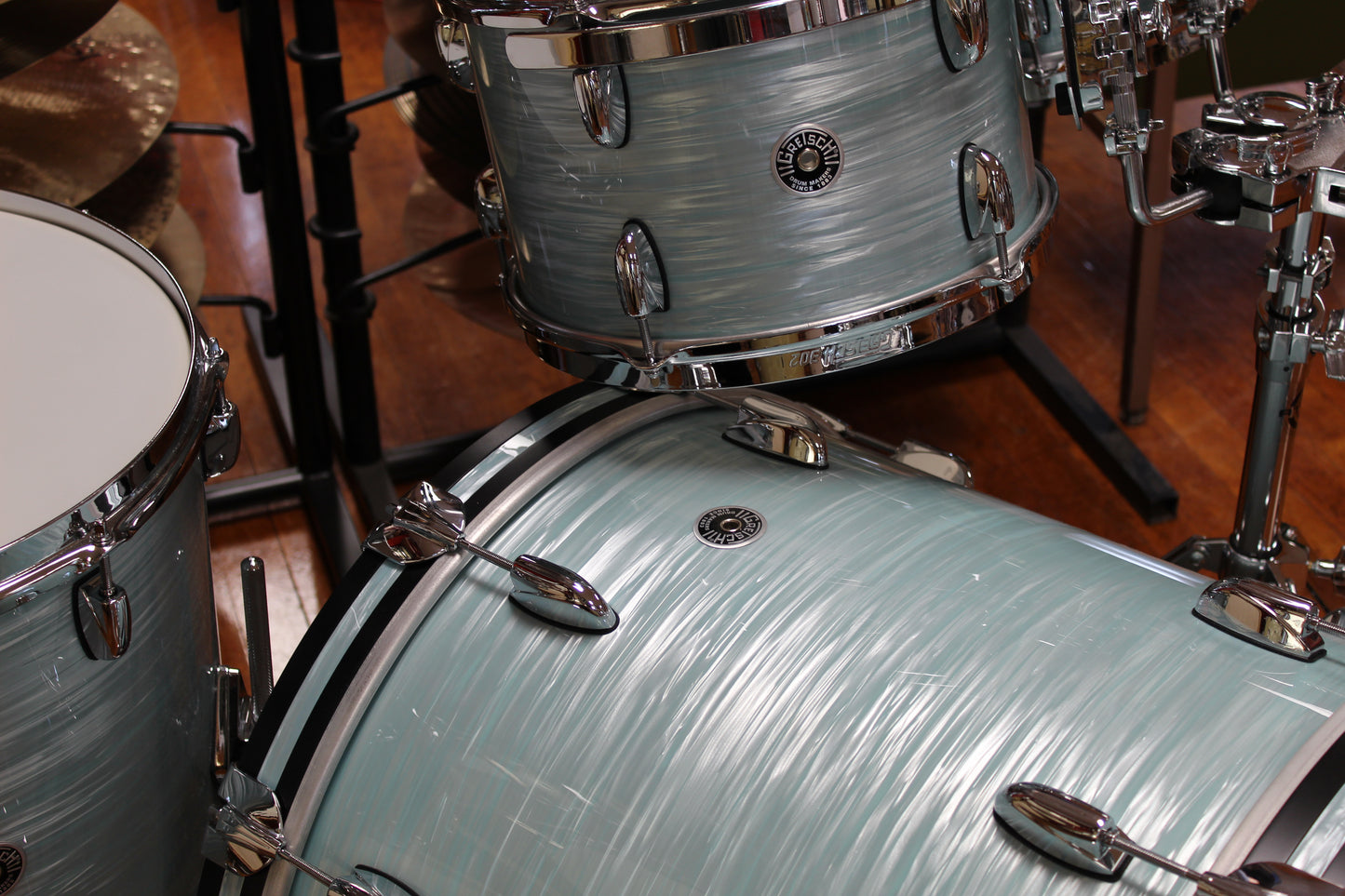 2023 Gretsch Brooklyn Euro outfit in Vintage Oyster White 18x22 14x16 8x12 7x10