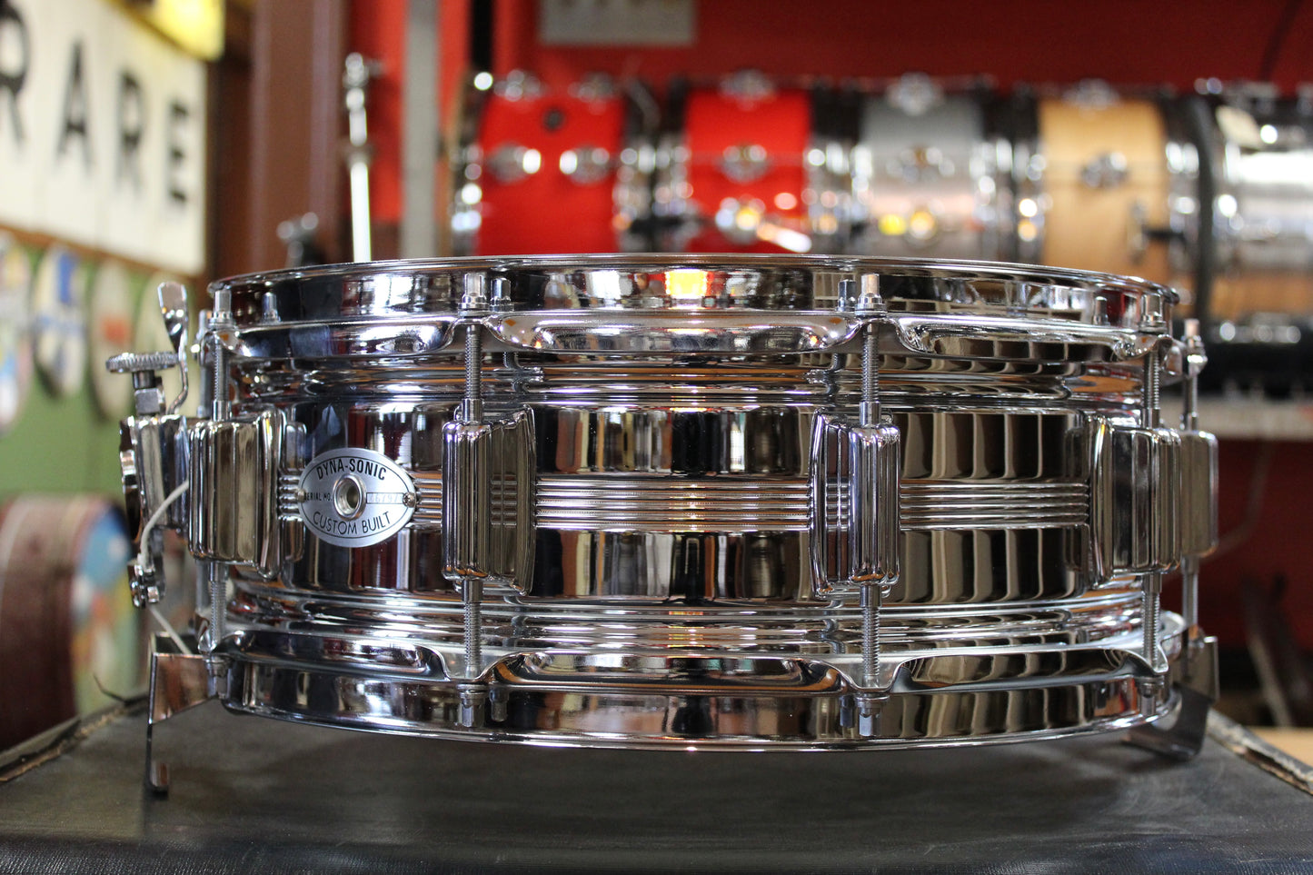 1960s Rogers 5x14 Dyna-Sonic Chrome Over Brass Snare Drum