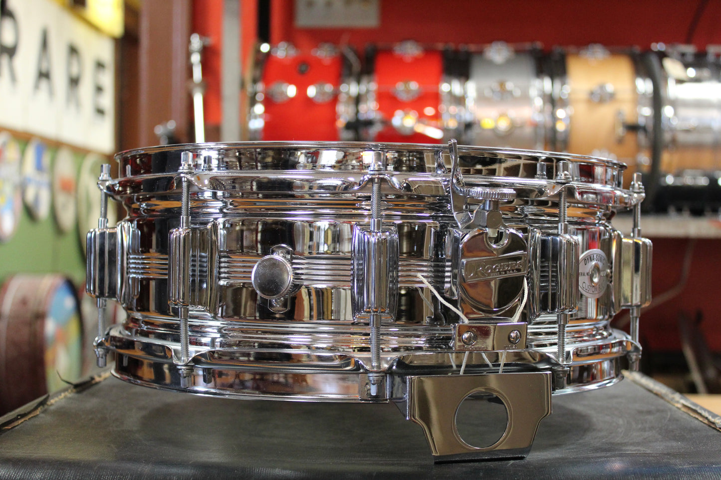 1960s Rogers 5x14 Dyna-Sonic Chrome Over Brass Snare Drum