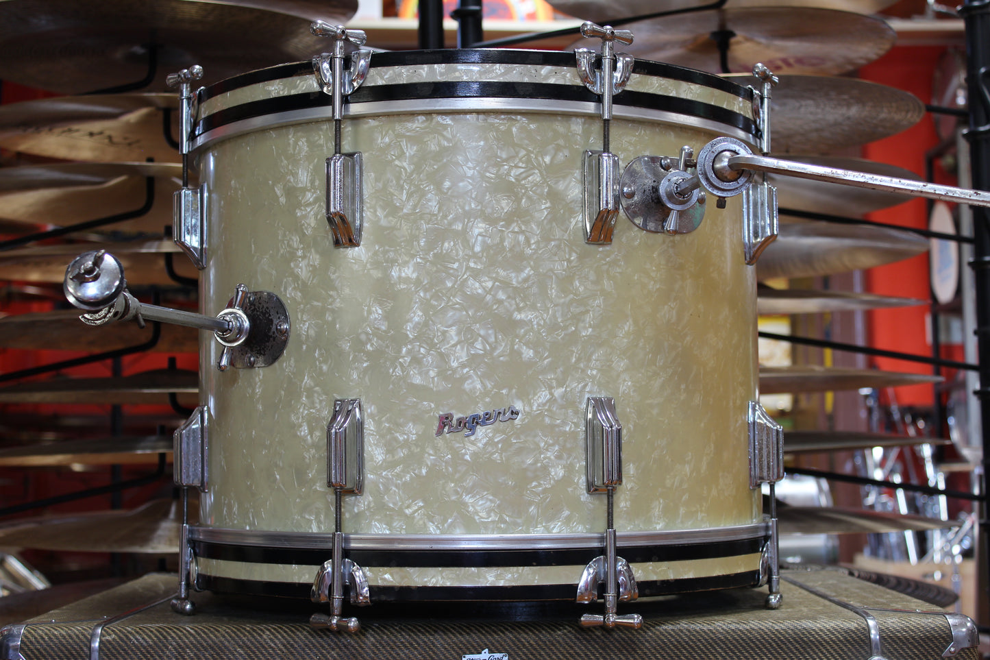 1960s Rogers Holiday in White Marine Pearl 14x20 16x14 9x13