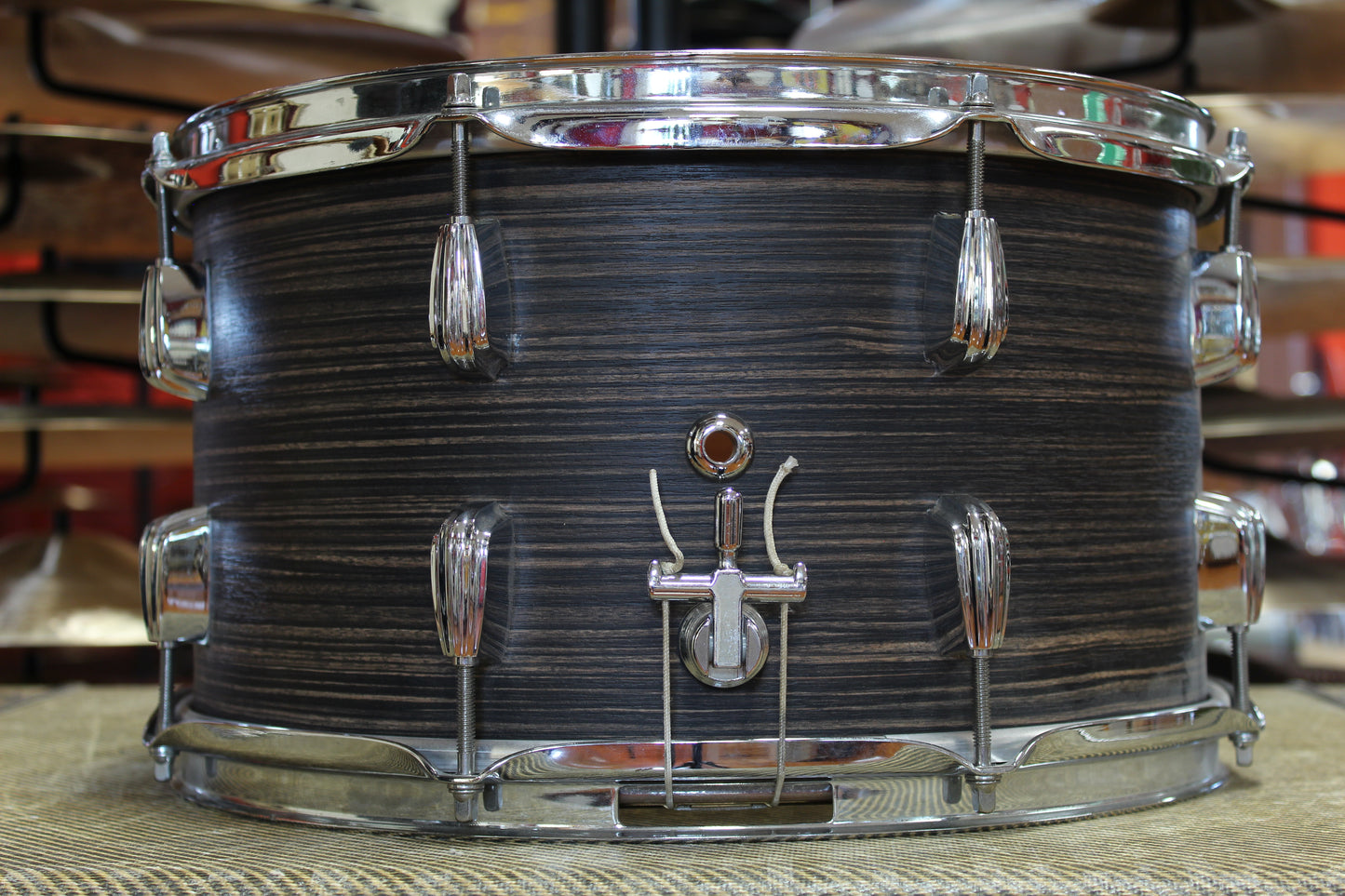 C&C Drum Company 8x14 Mahogany Snare Drum in Ebony Oyster