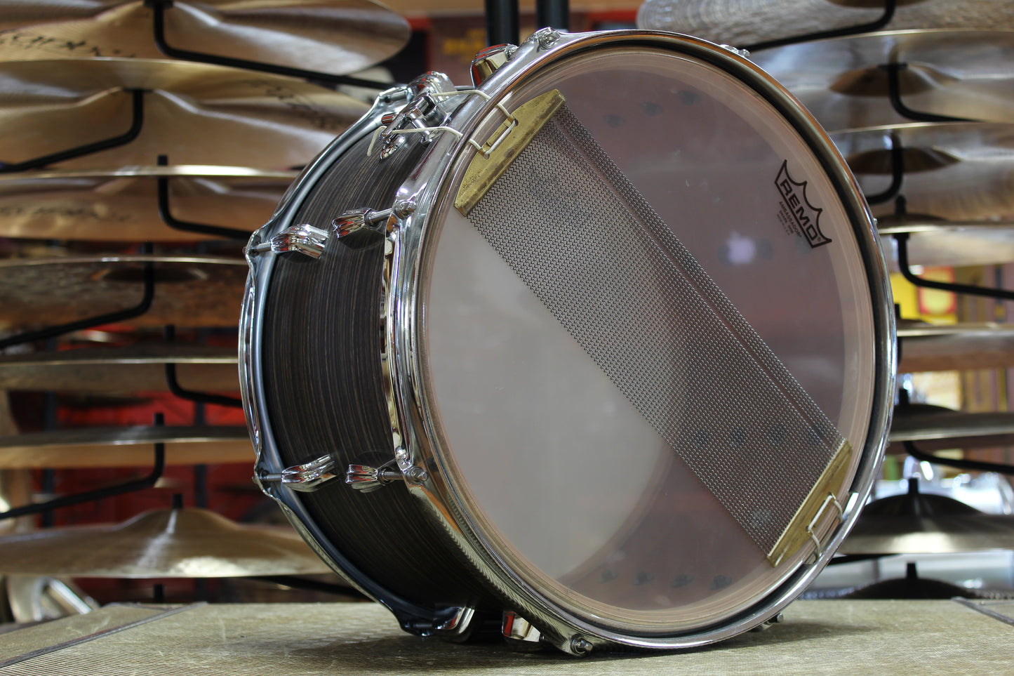C&C Drum Company 8x14 Mahogany Snare Drum in Ebony Oyster
