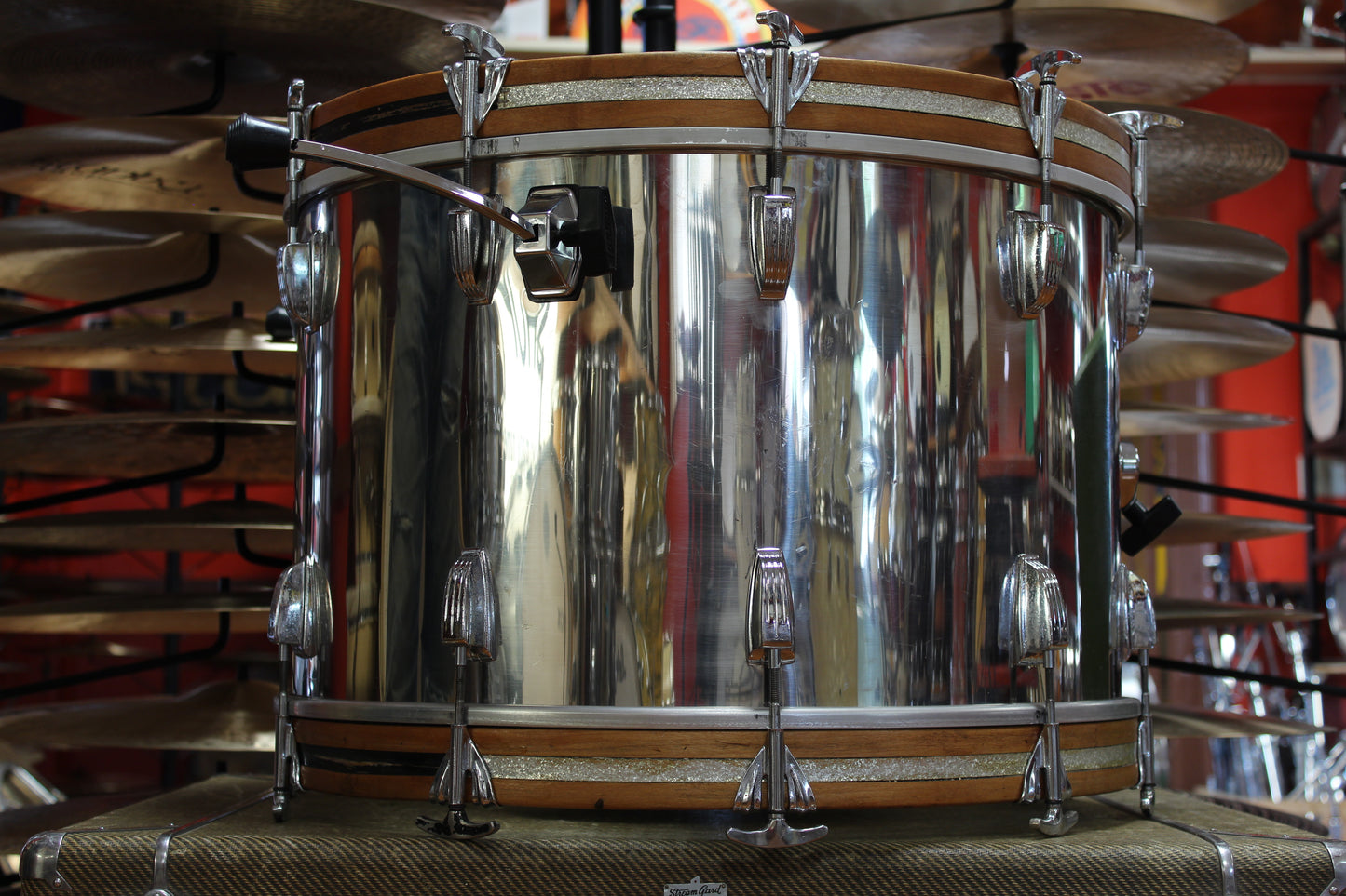 1970s Ludwig Hollywood Stainless Steel 14x22 16x16 9x13 8x12