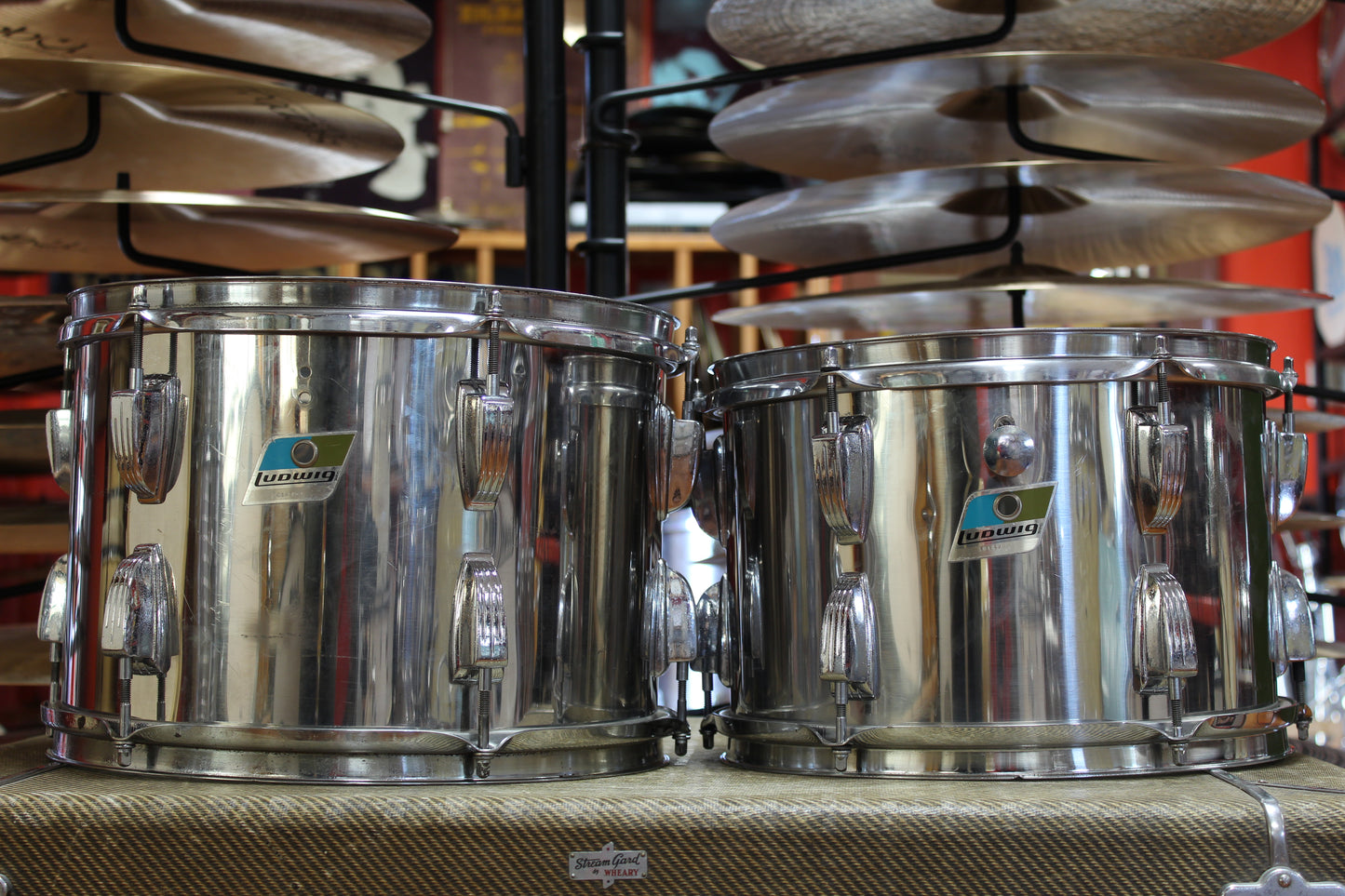 1970s Ludwig Hollywood Stainless Steel 14x22 16x16 9x13 8x12