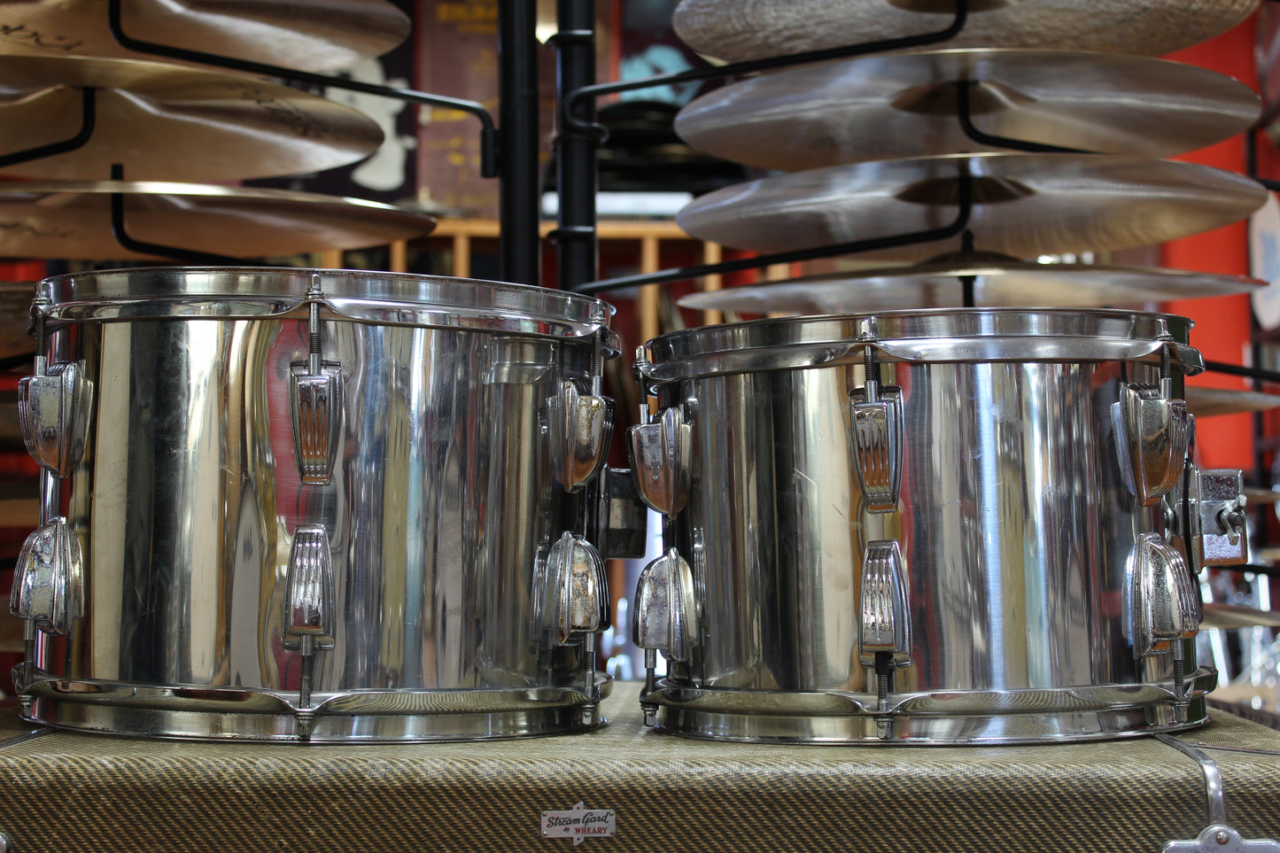 1970s Ludwig Hollywood Stainless Steel 14x22 16x16 9x13 8x12