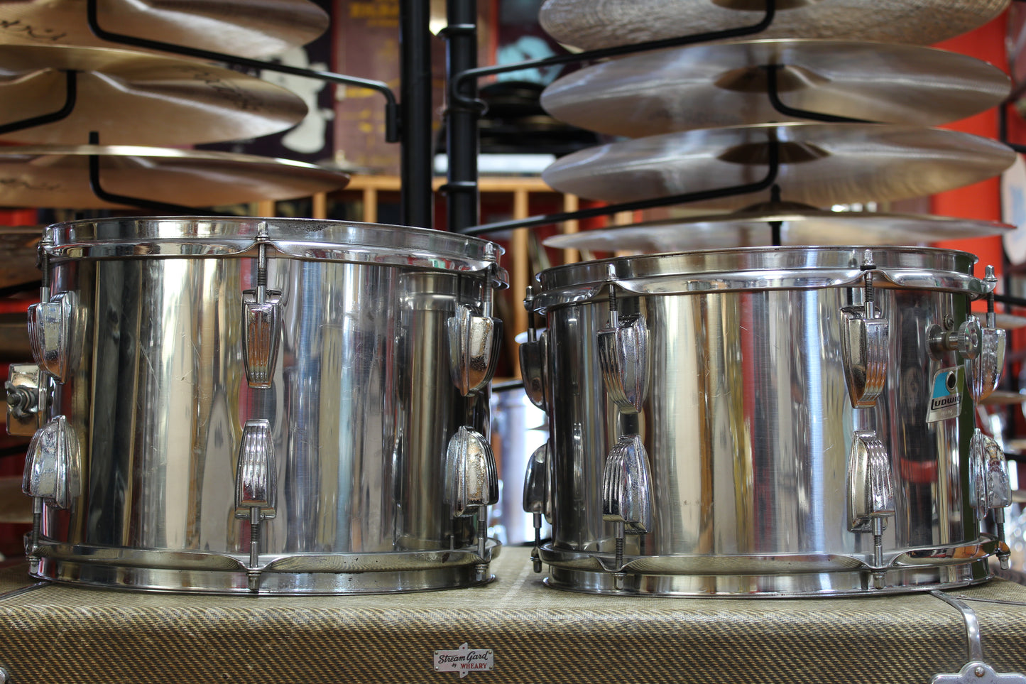 1970s Ludwig Hollywood Stainless Steel 14x22 16x16 9x13 8x12
