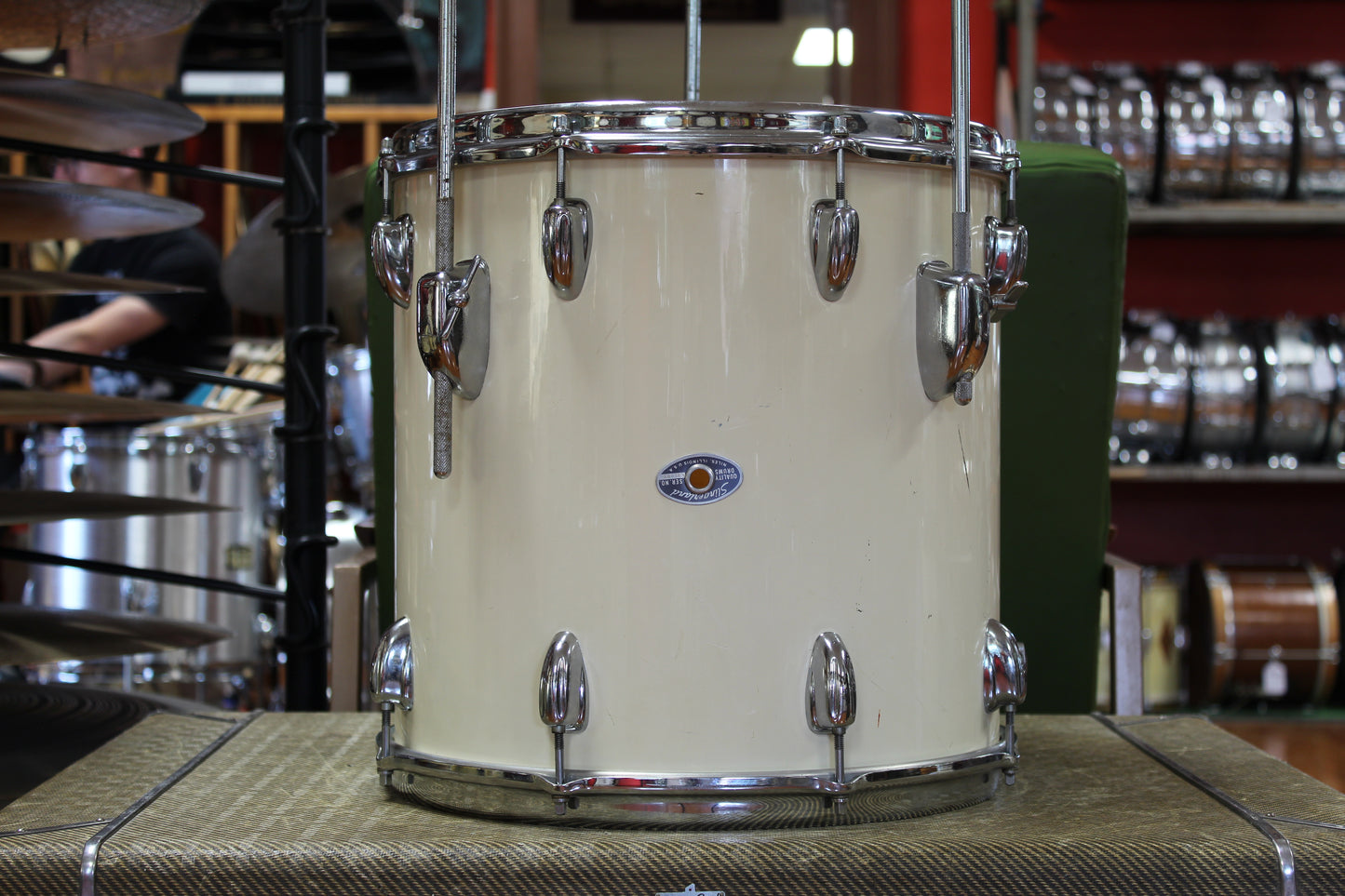1970s Slingerland Modern Jazz in White Gloss 14x18 14x14 8x12