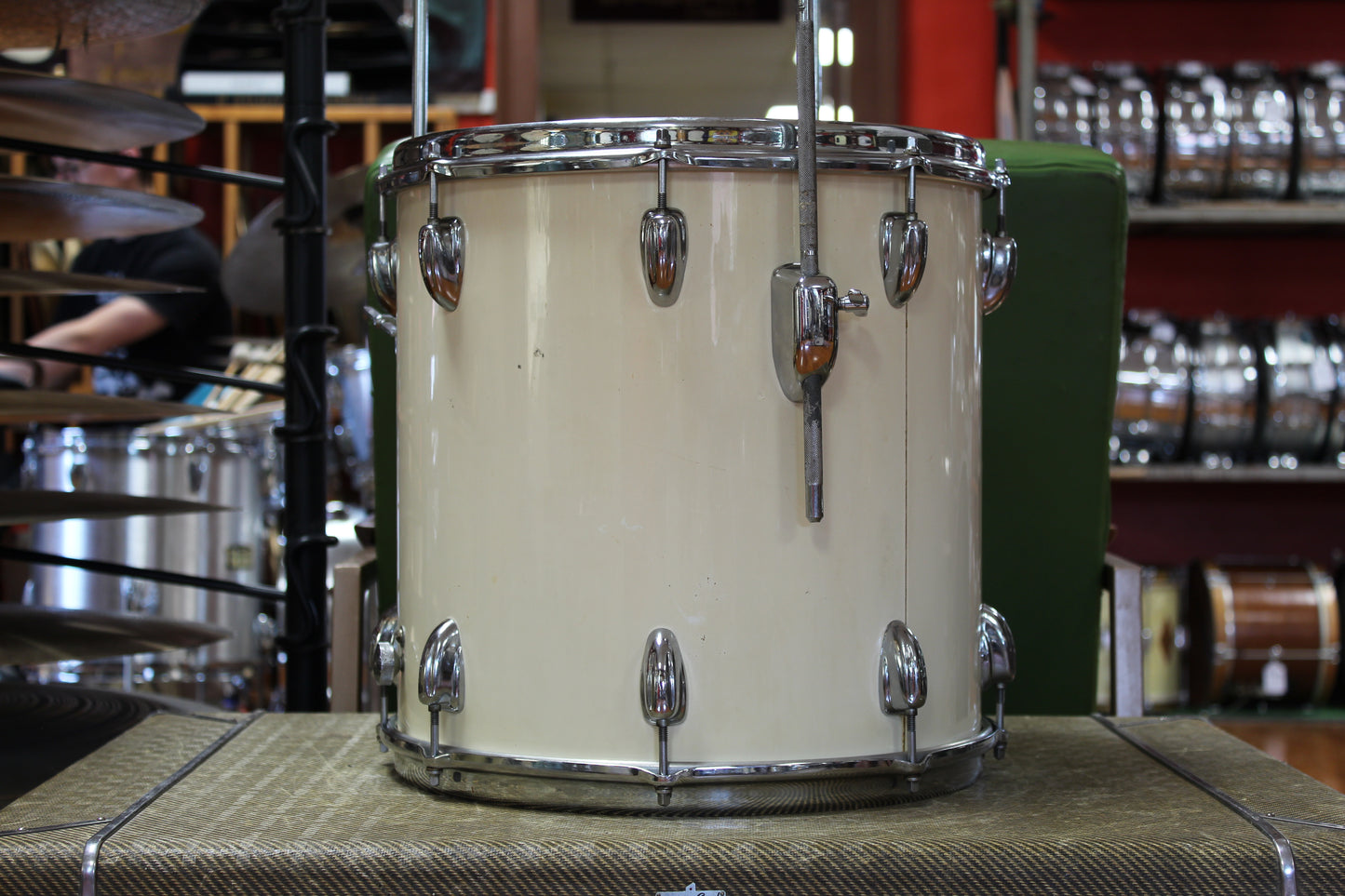 1970s Slingerland Modern Jazz in White Gloss 14x18 14x14 8x12