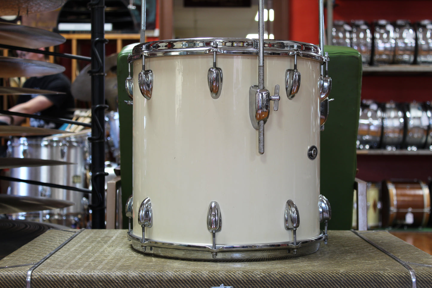 1970s Slingerland Modern Jazz in White Gloss 14x18 14x14 8x12